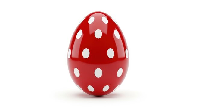 Red egg with white polka dots