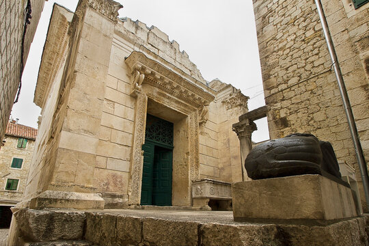 Temple of Jupiter in Split, Croatia. An ancient Roman temple from the 3rd century. 