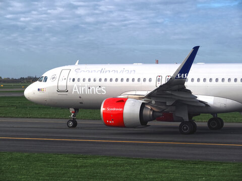 SAS Scandinavian Airlines airplanes at Copenhagen airport