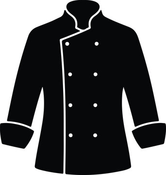 Silhouette vector professional chef jacket uniform icon illustration graphic apparel culinary kitchen restaurant worker coat cooking design