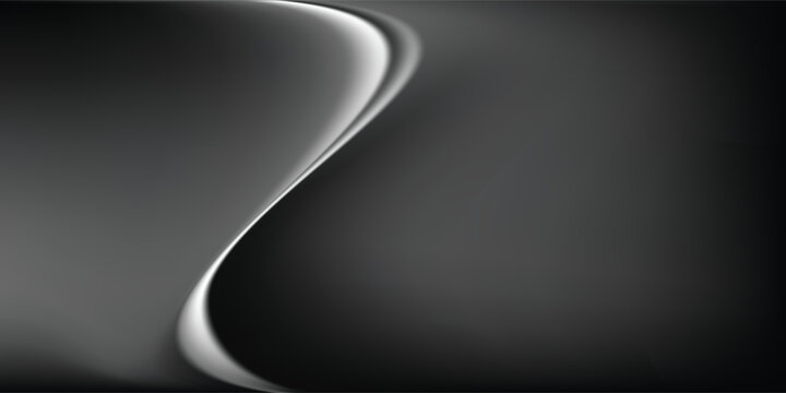 Black white dark gray silvery abstract background. Color gradient. Wave. Rough grain grainy grungy noise dust. Brushed matte shimmery blur. Light. Metallic steel metal effect