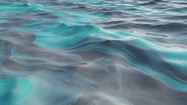Flowing Turquoise Ocean Waves - Serene Water Surface Motion