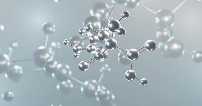 Alliin rotating 3d molecule, molecular structure of natural organosulfur compound seamless video
