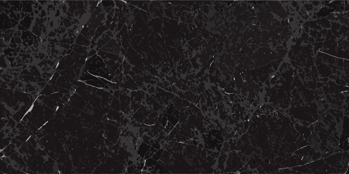 Black Marble Texture With White Veins Vector Illustration