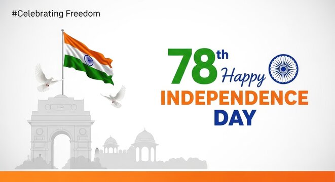 78th indian independence day celebrations with patriotic elements