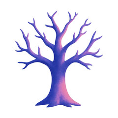 Obraz premium PNG Vibrant leafless tree silhouette