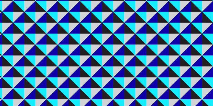 Seamless pattern with hexagon cube geometric pattern. Blue squares abstract cubic background. Vector mosaic and wall business design.