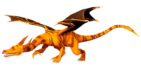 Obraz premium 3D Rendering Fairy Tale Dragon on White