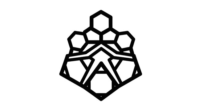 Abstract Geometric Hexagon Logo Design with Interconnected Lines