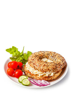 Everyday bagel with butter and veggies