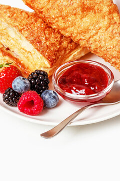 Berry danishes with berries and jam