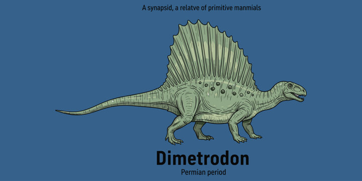 Dimetrodon, synapsid, relative of primitive mammals from Permian period.