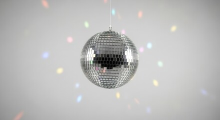 Obraz premium Disco ball with colorful lights shining.