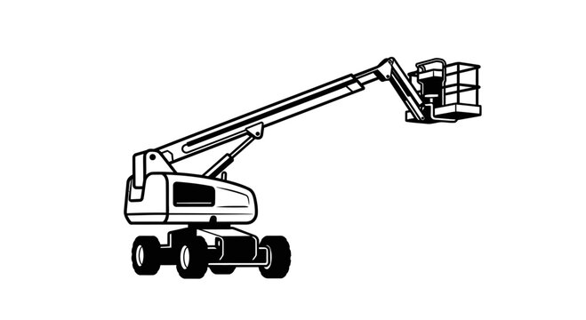 Articulating Boom Lift Construction Equipment Icon