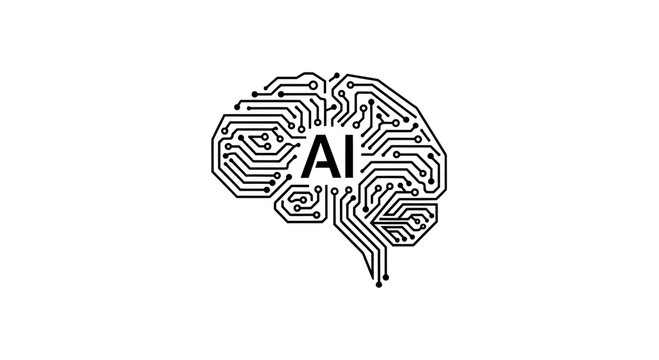Artificial Intelligence Brain Circuit Board Concept Icon