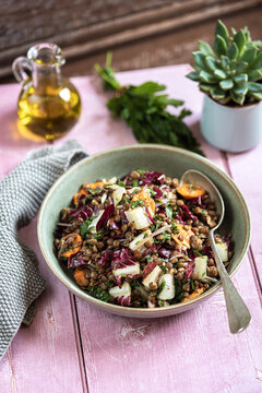 French lentil salad with carrots