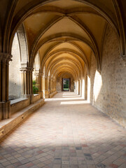 Obraz premium Royaumont Abbey, in Asnières‑sur‑Oise, France, Gothic Cistercian monastery with for serene gardens and Cloister