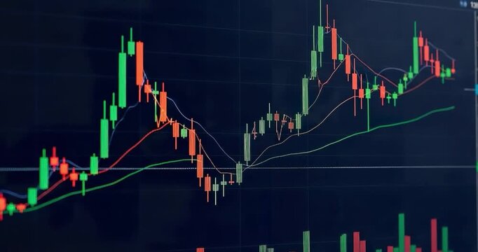 Stock market chart analysis financial data trending upwards