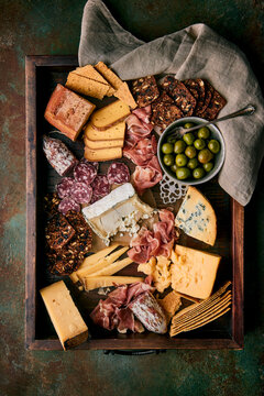 Cheese and Charcuterie  simple cheese crumbled