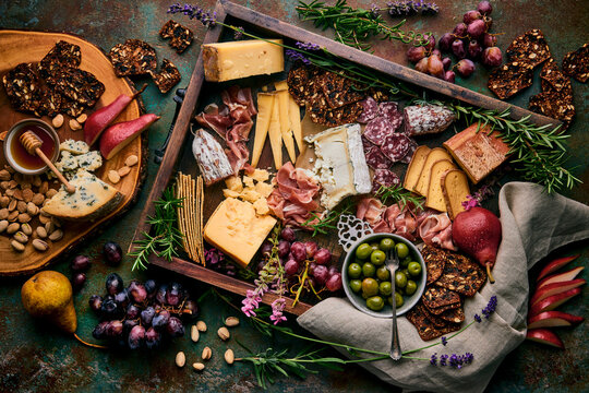 Cheese and Charcuterie board wide