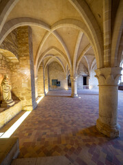 Obraz premium Royaumont Abbey, in Asnières‑sur‑Oise, France, Gothic Cistercian monastery with for serene gardens and Cloister