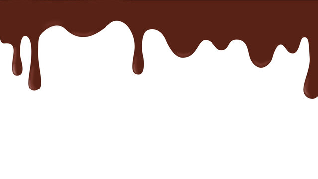 Sweet chocolate syrup drips vector illustration for food design element
