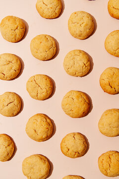 Butter Orange Cookies on Pink Background