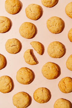 Butter Orange Cookies on Pink Background