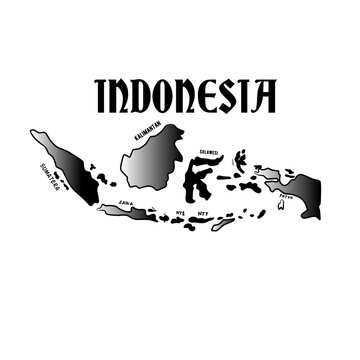 High-quality vector illustration of a map of Indonesia. Isolated on a white background.
