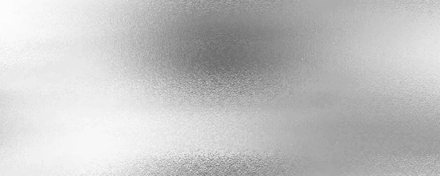 Shiny silver foil metallic texture - glossy gray steel gleaming surface, frosted glass effect with blur glare reflection, bright polished metal material. Brushed aluminum or chrome glistening bg.
