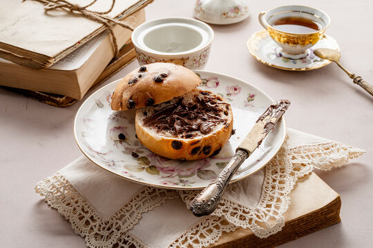 Chocolate sandwich, cut in half to reveal a creamy chocolate.