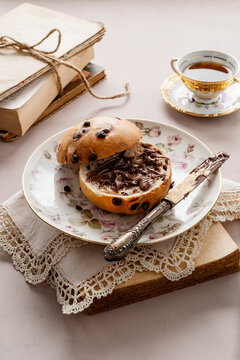 Chocolate sandwich, cut in half to reveal a creamy chocolate.