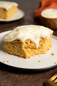 Closeup of cake cut into