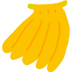 Cute yellow banana bunch cartoon illustration © heeizo
