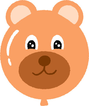 Cute bear shaped balloon illustration