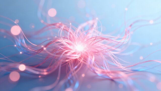 Abstract glowing fiberlike strands