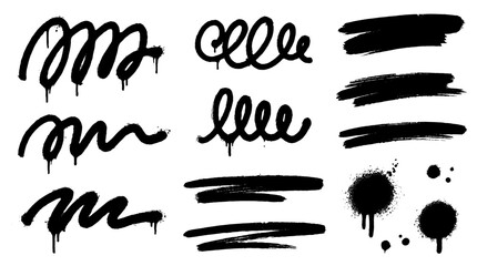 Obraz premium Graffiti spray paint squiggles drips brush strokes and splatters