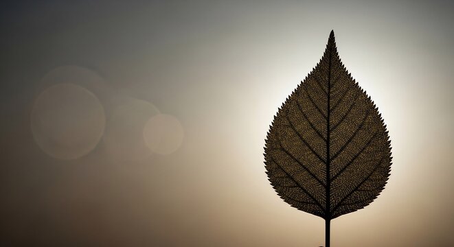 Single Dry Leaf Silhouette Art

