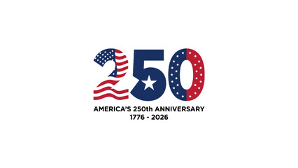 Fototapeta premium United States 250th Anniversary Logo Celebrating 2026 Milestone