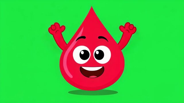 Cute Blood Drop Mascot Illustration