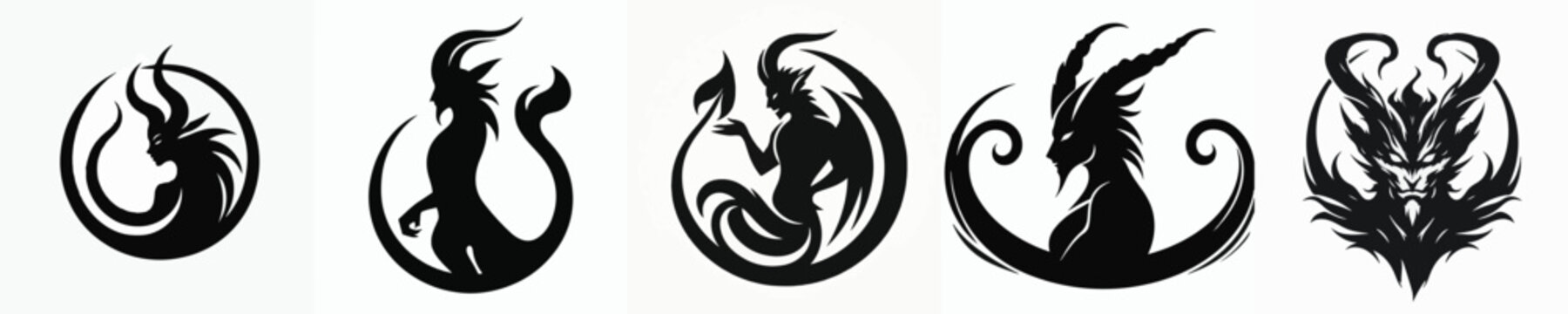 Vector silhouette of devil