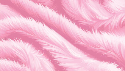 Luxury pink fur vector background. Fluffy fuzzy texture with soft pastel white and rose hairy waves. Cute monster hair, glam pelush, girly chic fleece pattern for cozy creative designs and textiles. © Bediha Duru Öksüz