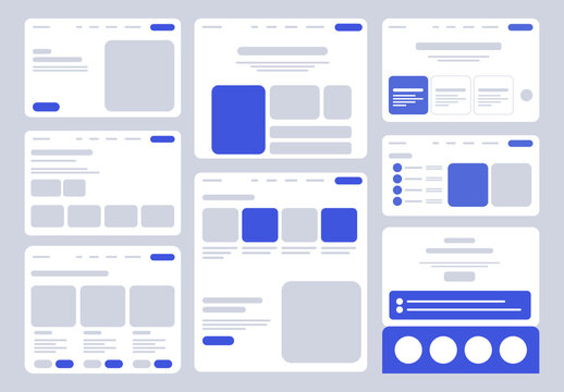 Modern Wireframe Website UI Kit Collection with Minimal Dashboard and Responsive Layout Design