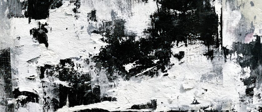 Intricate Torn Collage Poster on Wall with Layered Ripped Paper