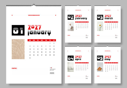 Minimal Calendar Template Design 2027