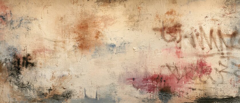 Weathered Textures of Rust Blending with Cream and Vivid Colors