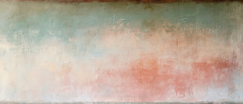 Soft Pastel Wall with Faded Sunlit Paint in Earthy Tones