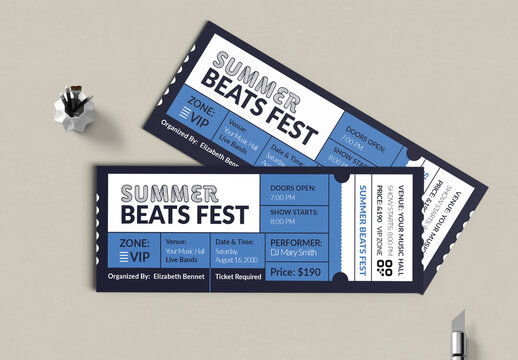 Music Event Ticket Template Layout