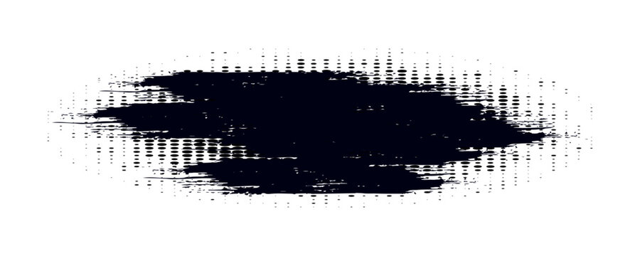 Glitch distorted grunge layer . Noise destroyed texture . Trendy defect error shapes . Overlay grunge texture . Distressed effect .Vector shapes with a halftone dots screen print texture.Eps10