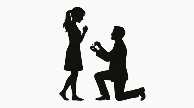 A man proposing to a woman with a ring for the concept of marriage and commitment.